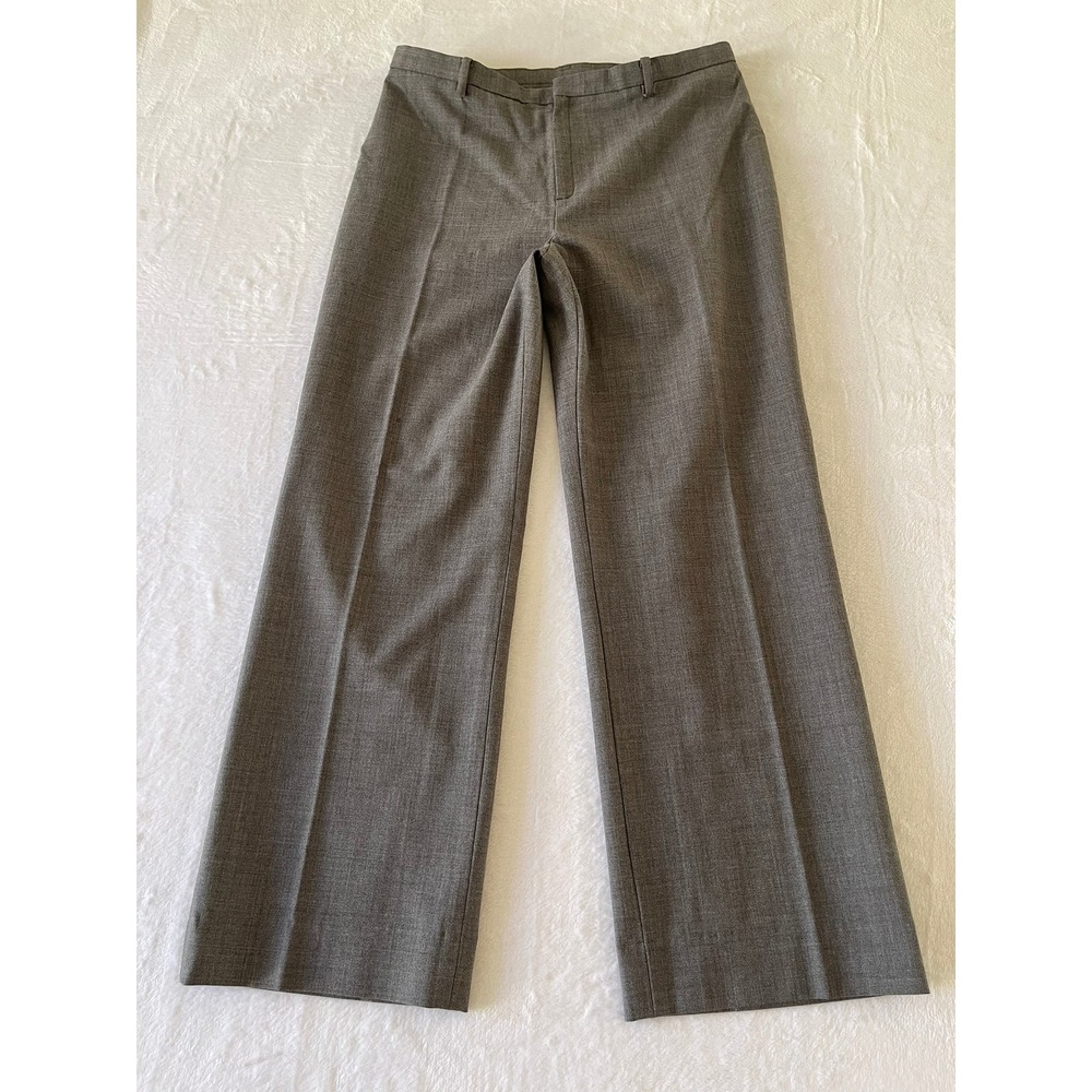 Vintage 2003 GAP Womens 10R Gray Wool Blend Wide Leg Trousers Pants Y2K
